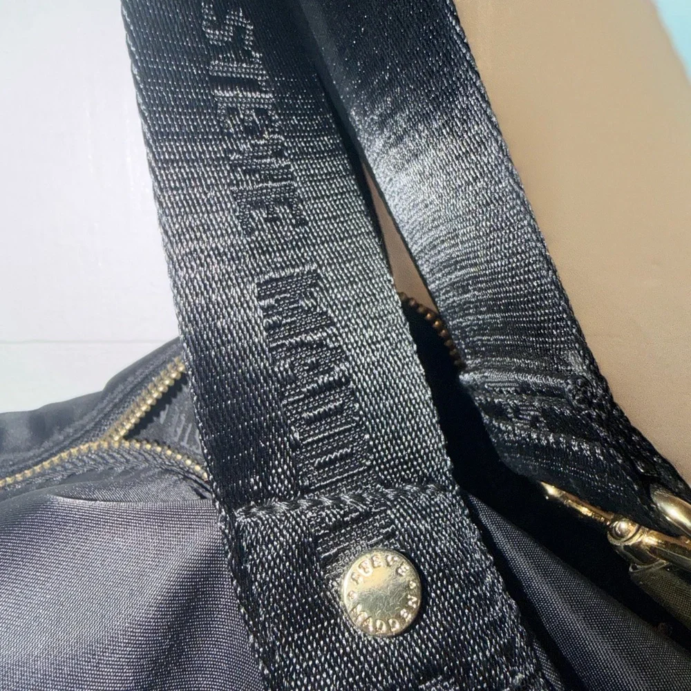 Steve Madden Black and White Canvas Shoulder Bag